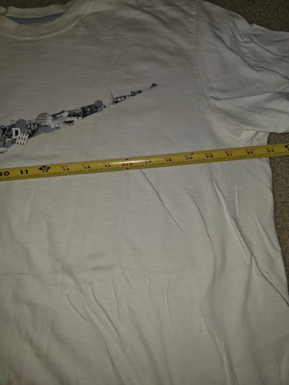 Nike Swoosh Dunk Mens Shirt XL White Short Sleeve Y2K Basketball Stereo Hip Hop